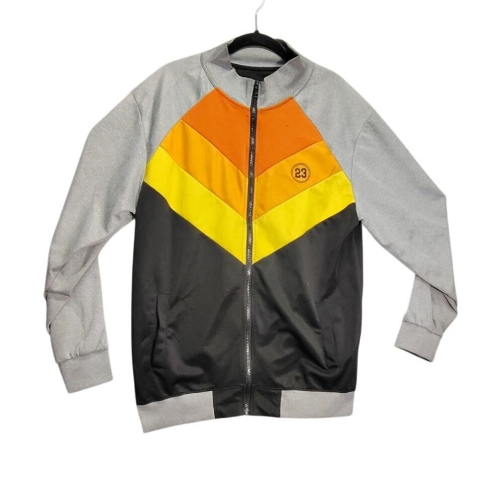 Sacred Crown Grey #23 Jordan Full Zip Pockets Size Large Mens Athletic Sweater